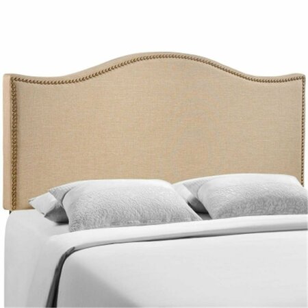 EAST END IMPORTS Curl Queen Nailhead Upholstered Headboard, Cafe MOD-5206-CAF